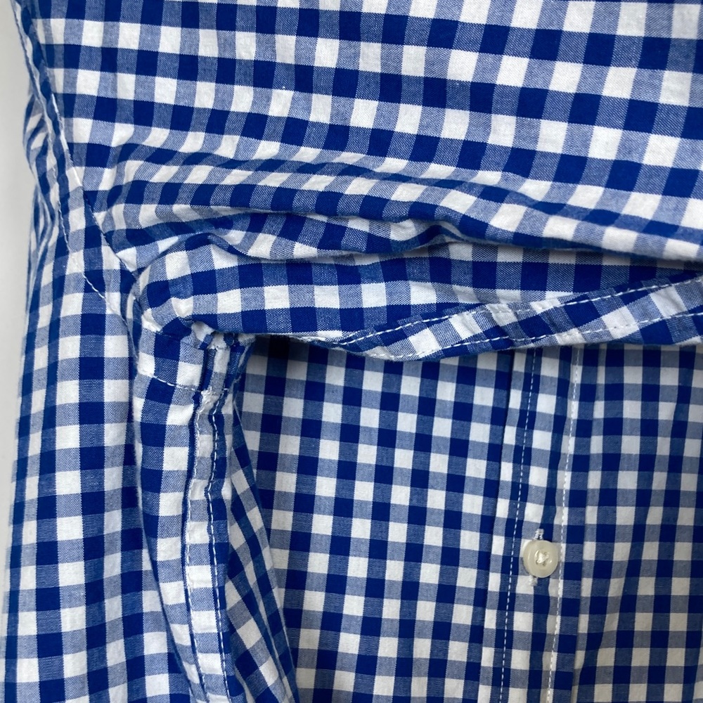 Falls Creek Women’s Royal Blue White Gingham Plaid Button Up Sz M - Picture 5 of 13
